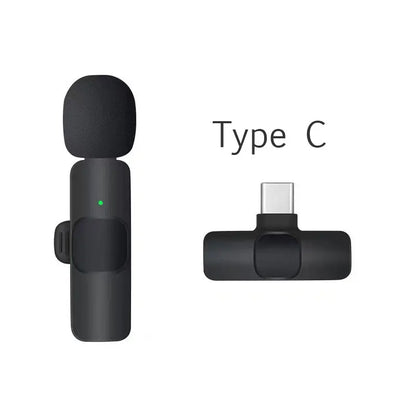 Wireless Lavalier Microphone Audio Video Recording Mini Microphone for Iphone Android Phone Live Broadcast Gaming Mic Portable